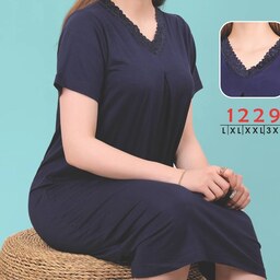 پیراهن راحتی زنانه برند Evli الیاف طبیعی رنگ سرمه ای کد 1229 از سایز 42 تا 46