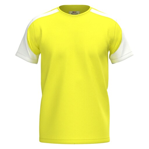 تیشرت مردانه E115 برساد رنگ زرد-سفید سایز 2XL