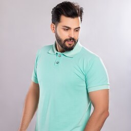 پولوشرت مردانه E106 برساد رنگ سبز آبی سایز XL