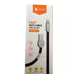 کابل شارژ سریع و دیتا سوکت فلزی  usb به USB-C اکسپلور مدل XP-FCL1 طول 1 متر