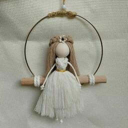 عروسک مکرومه فرشته دلبر و ناز  رنگ سفید 