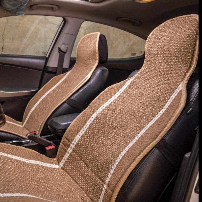 یک عدد روکش و محافظ و عرقگیر  پنبه ای صندلی خودرو  طرح رویال ( فقط برای یک صندلی جلو ) 