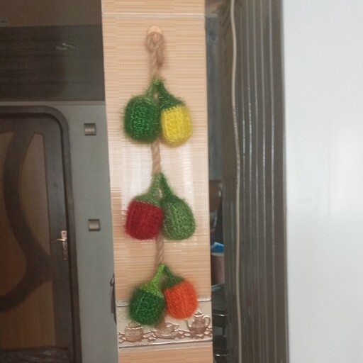 آویز آشپزخانه فلفل دلمه رنگی 6تایی مناسب دیوارکوب و باغ و آشپزخانه 