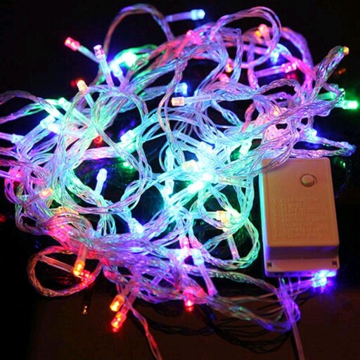 ریسه نوری ال ای دی (LED) سوزنی 100 لامپه و 10 متری هفت رنگ یا مولتی کالر 