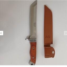 چاقو طبیعت گردی شکاری باک دسته پادوک با کیفیت عالی همراه غلاف چرمی

