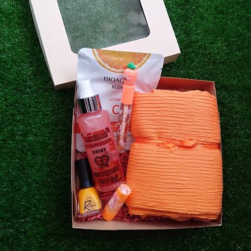 باکس هدیه ارایشی بهداشتی نارنجی2