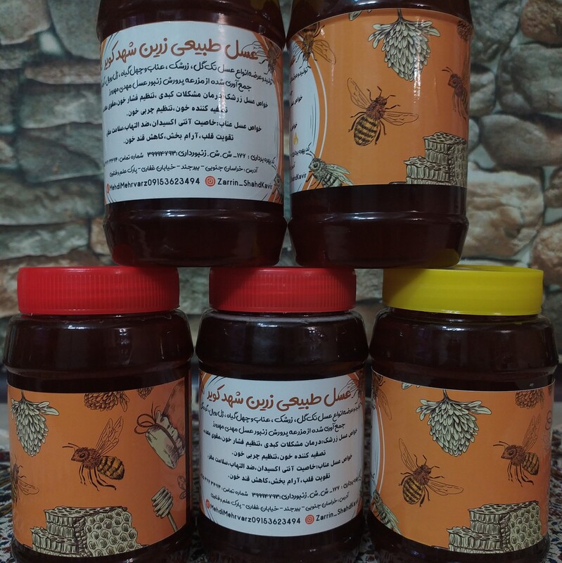 عسل طبیعی زرشک و عناب مخلوط با عسل کوه