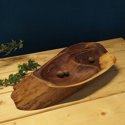 ظرف میوه چوبی روستیک سه خانه دستساز  از چوب کهور  تخفیف ویژه شب یلدا