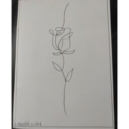 نقاشی لاین آرت مینیمال گل رز سایز A5 (بدون قاب)