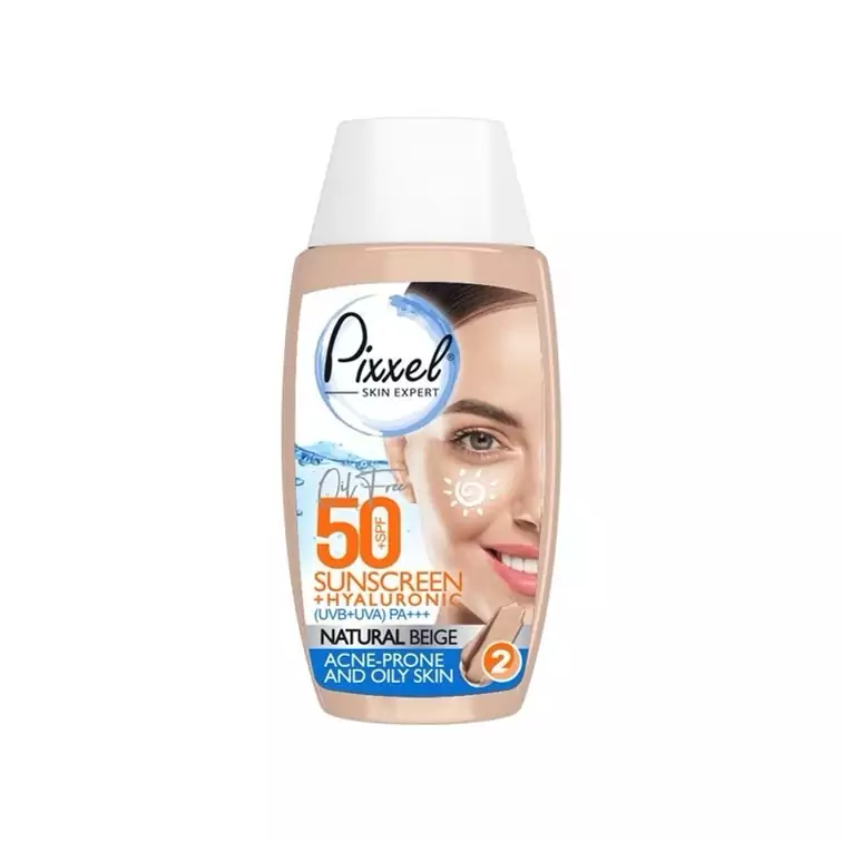 کرم ضد آفتاب بژ طبیعی مناسب پوست چرب spf50 پیکسل ظرفیت 50 میلی لیتر انقضا 1406