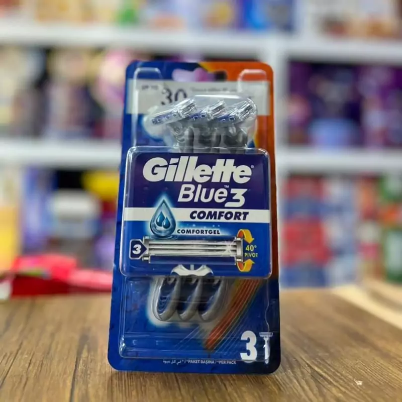 تیغ 3لبه 3عددی ژیلت بلوتری blue 3