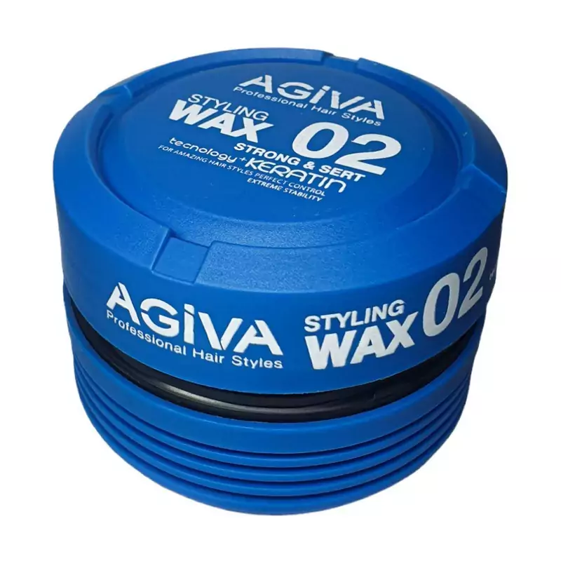 واکس مو agiva 02 آبی مدل Strong sert حجم 175 میل