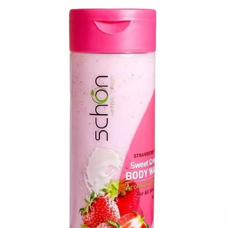 شامپو بدن کرمی شیر توت فرنگی شون