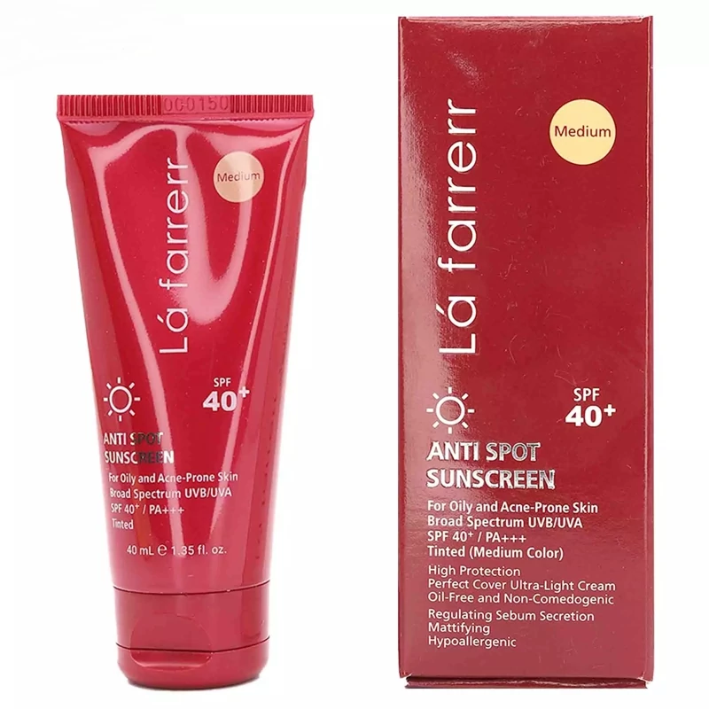 ضدآفتاب و ضدلک لافارر spf40 پوست چرب رنگ متوسط