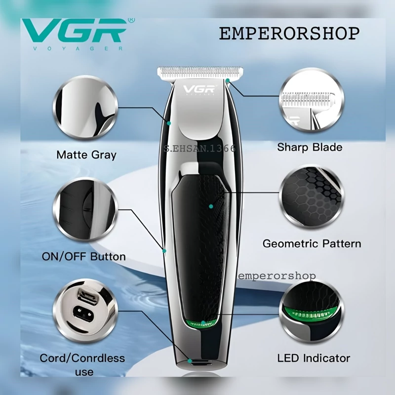 ماشین اصلاح وی جی آر VGR مدل v-030 اصلی ریش تراش خط زن موزن،موزر ، صفرزن سایه زن vgr اصل تریمر VGR