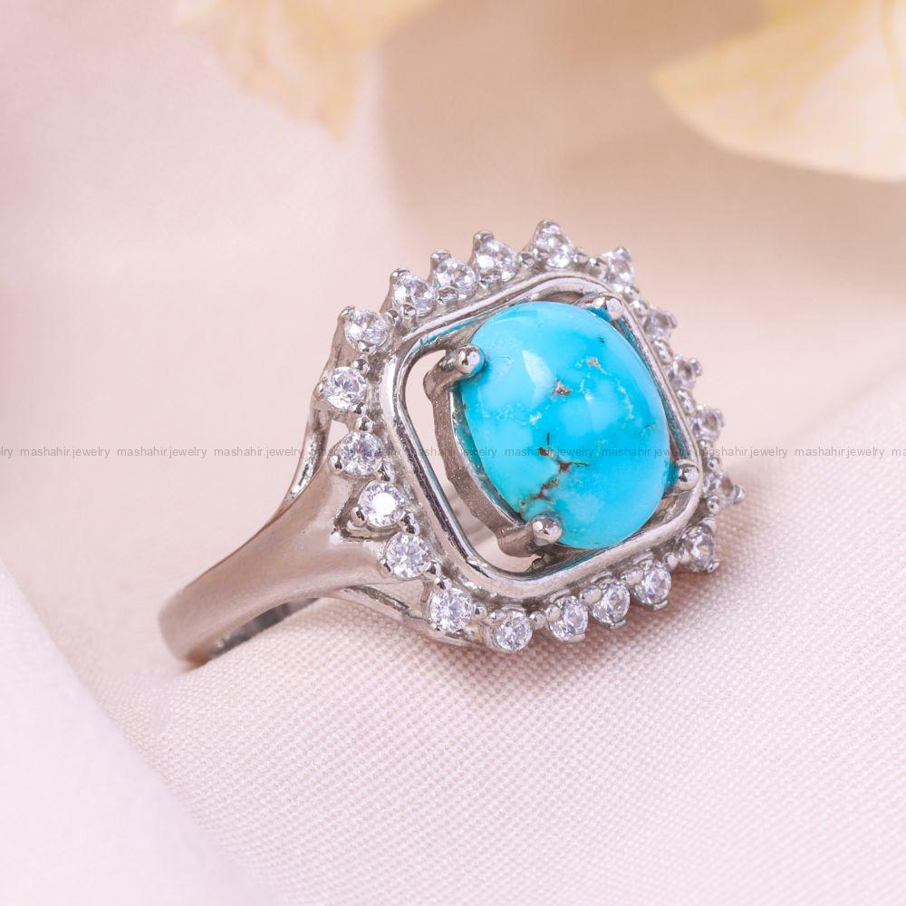انگشتر فیروزه شجری زنانه کد 12382
