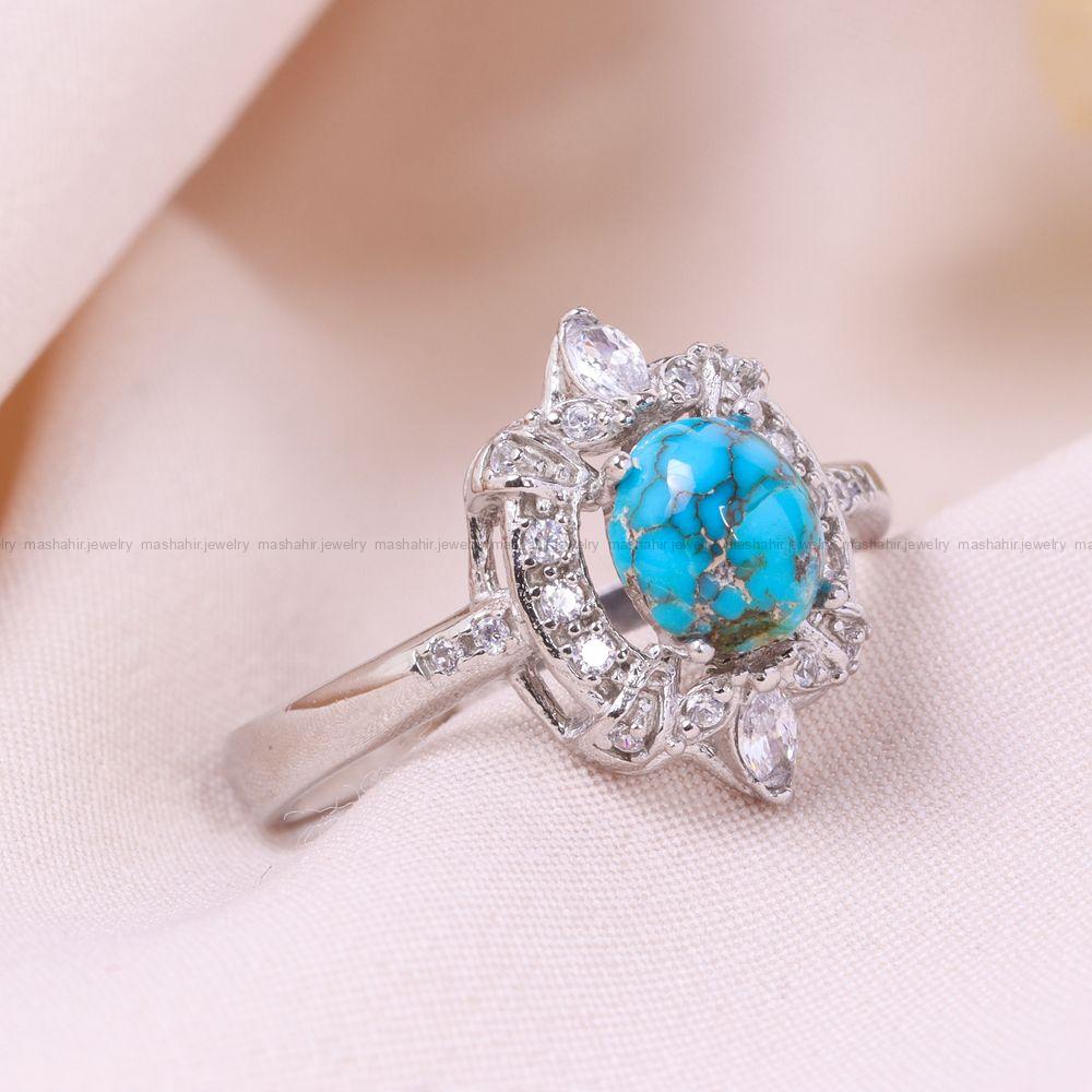 انگشتر فیروزه شجری زنانه کد 12389