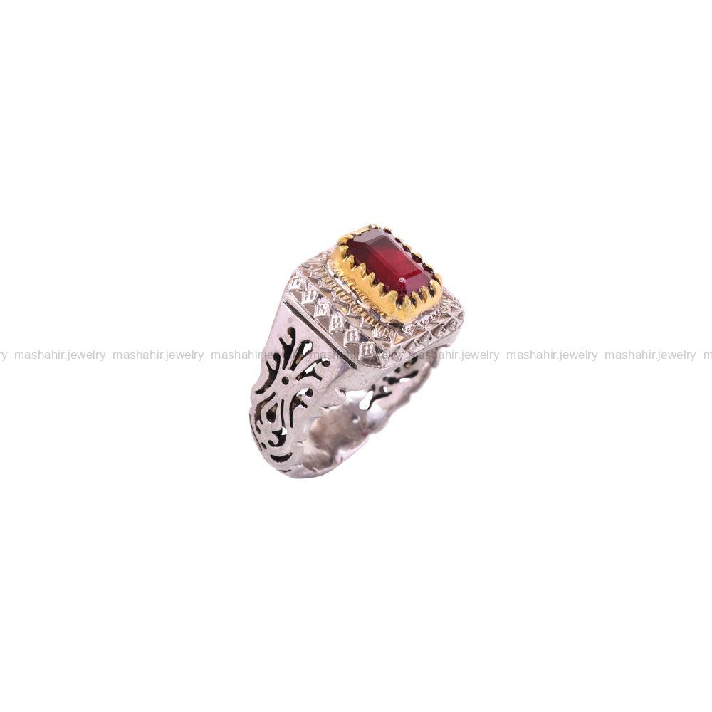 انگشتر یاقوت سرخ مردانه کد 3558