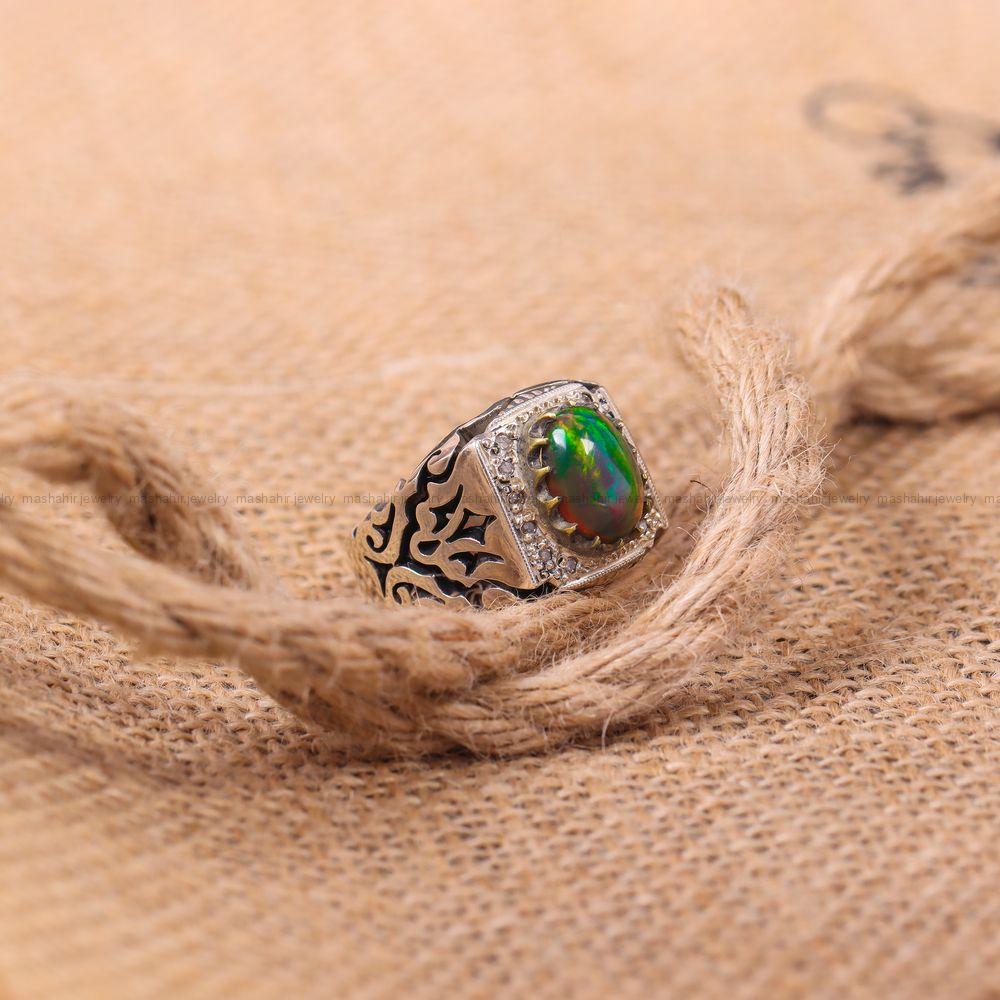 انگشتر اوپال مردانه کد 10609