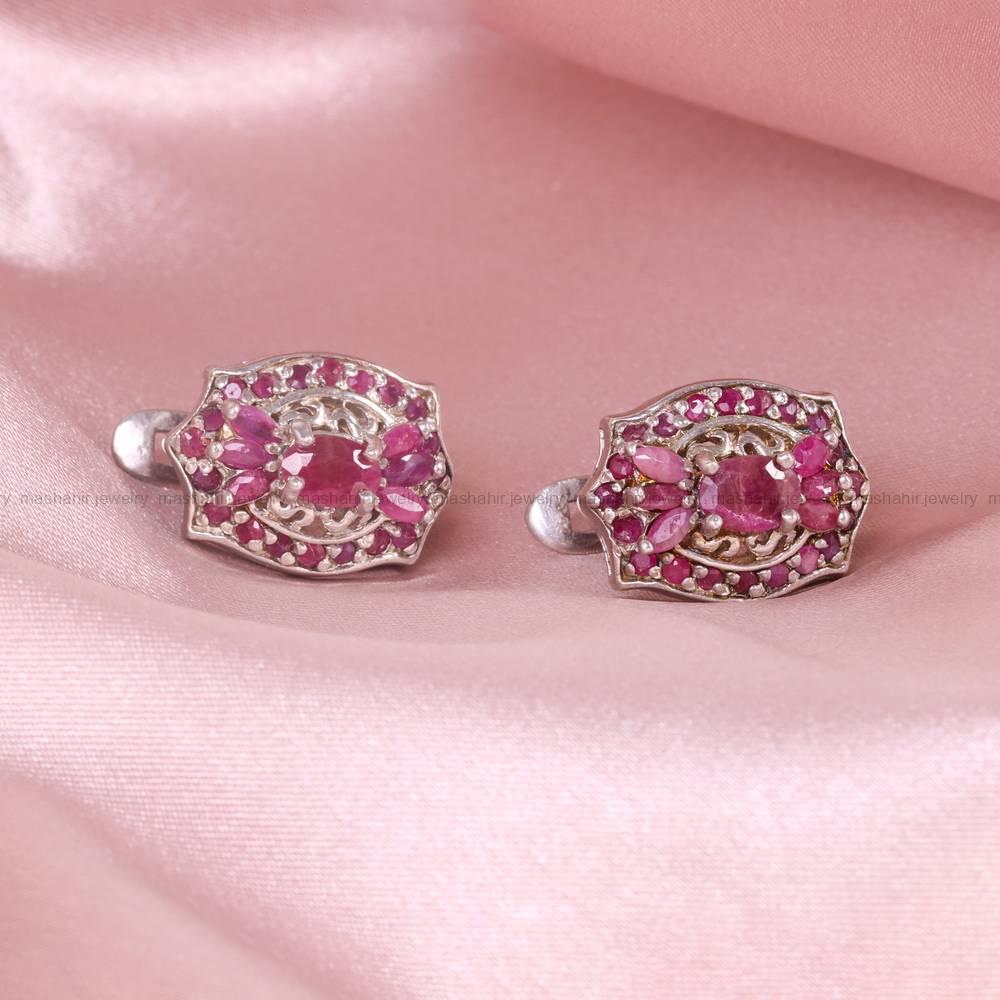 گوشواره یاقوت سرخ زنانه کد 5873