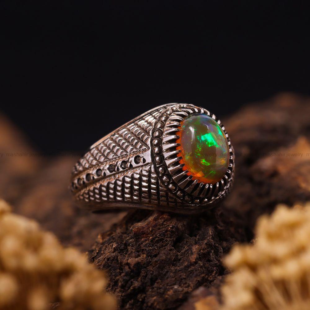 انگشتر اوپال مردانه کد 3608