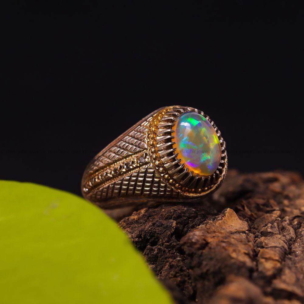 انگشتر اوپال مردانه کد 3609
