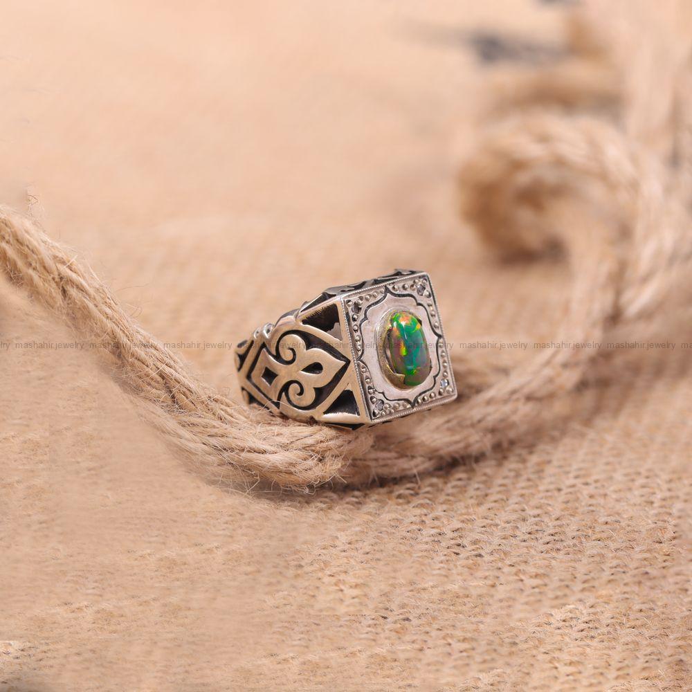 انگشتر اوپال مردانه کد 10612