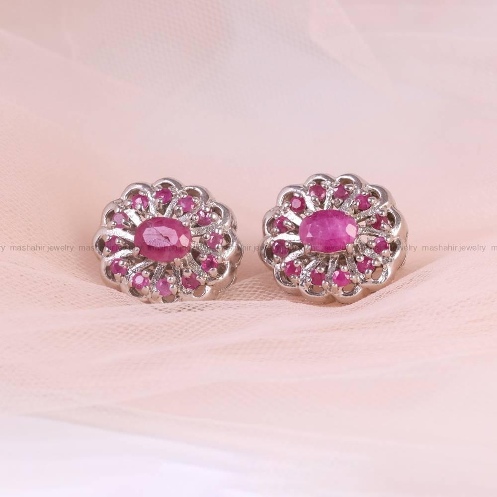 گوشواره یاقوت سرخ زنانه کد 5871