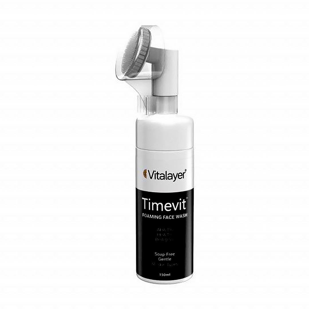فوم شستشوی صورت ویتالیر مدل Timevit حجم 150 میلی لیتر