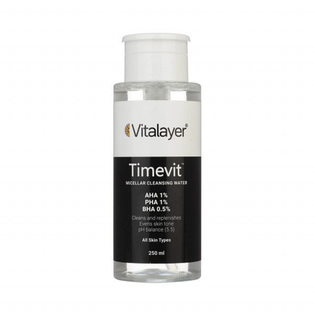 محلول پاک کننده آرایش ویتالیر مدل Timevit حجم 250 میلی لیتر