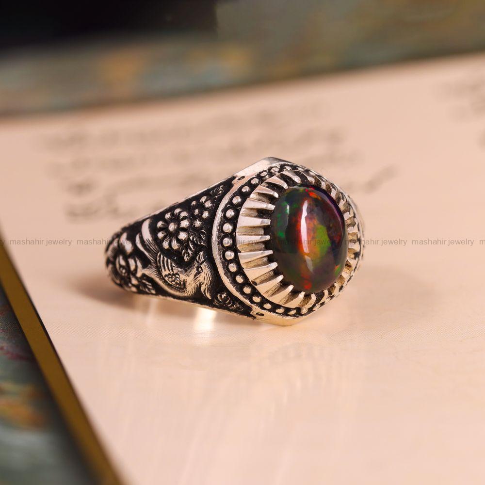 انگشتر اوپال مردانه کد 4024