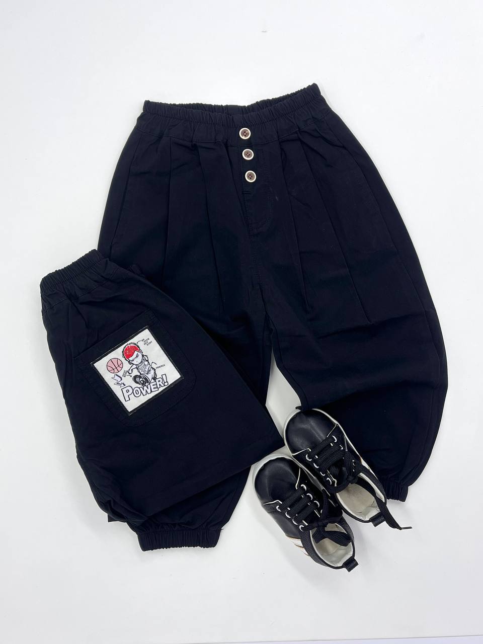 شلوار کتان پسرانه رنگ مشکی کد d0149 | برند H&M