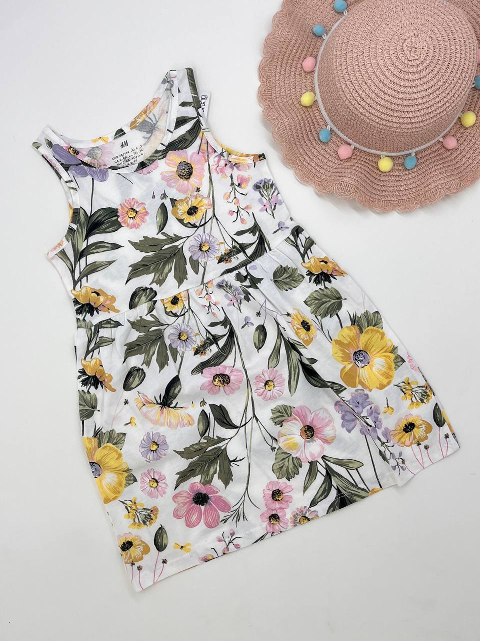 پیراهن دخترانه طرح گل کد d125 | برند H&M
