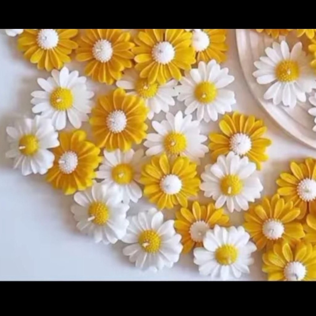 شمع بابونه زرد سفید