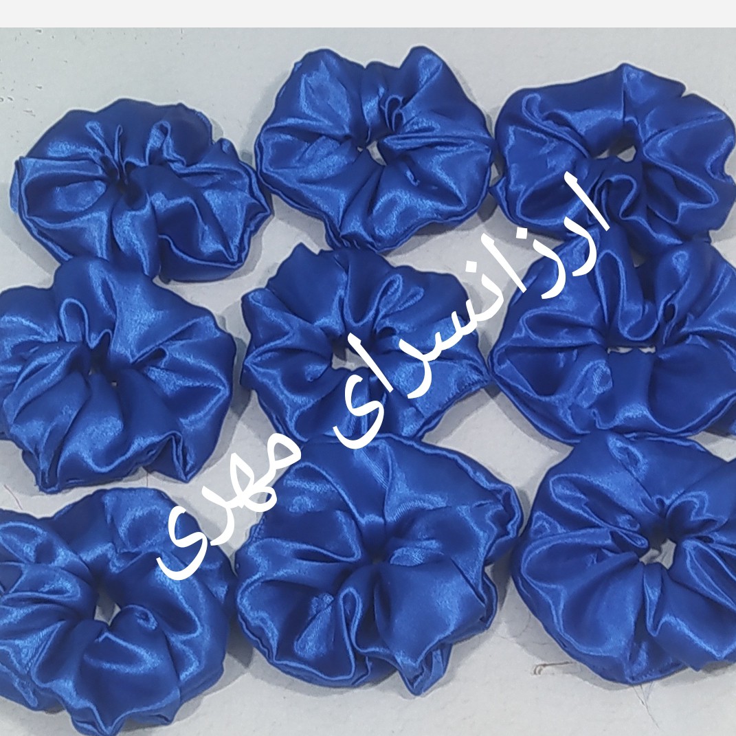 کش مو اسکرانچی ساتن آبی کاربنی