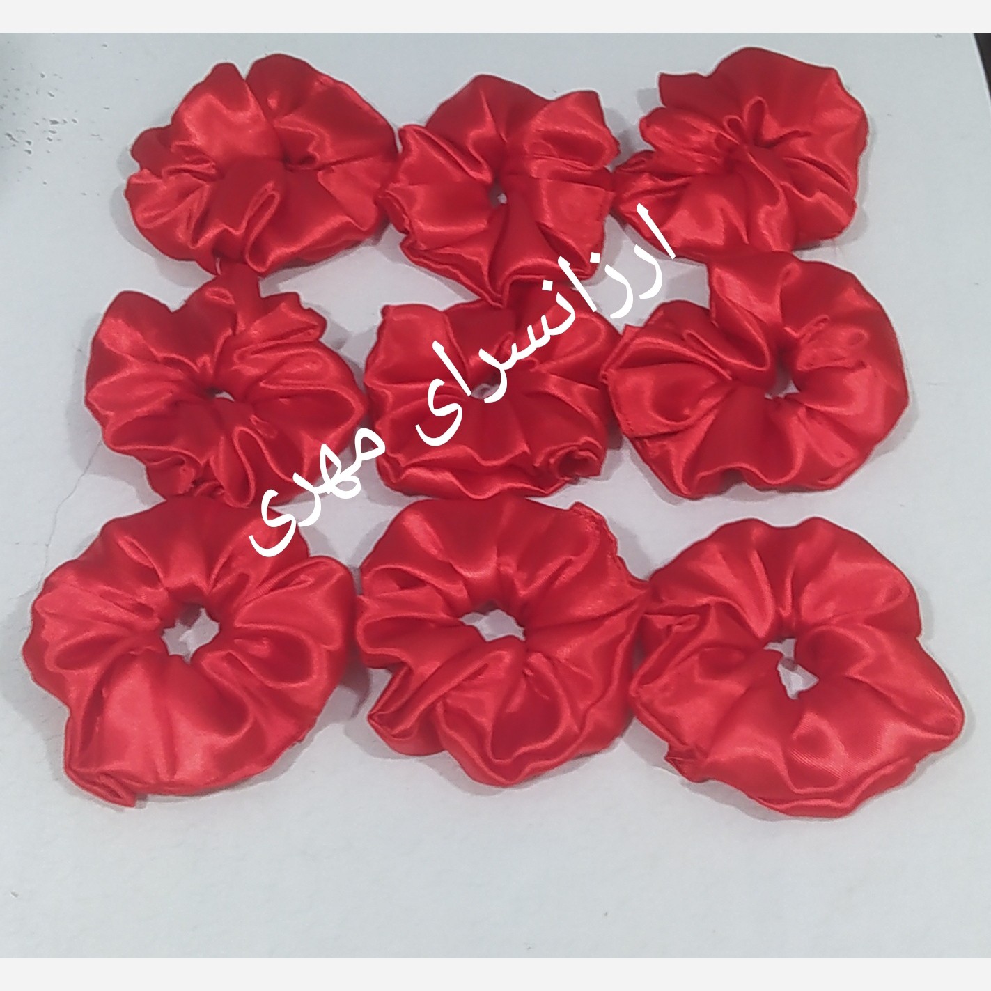 کش مو اسکرانچی ساتن قرمزبسته 150 عددی قیمت عمده