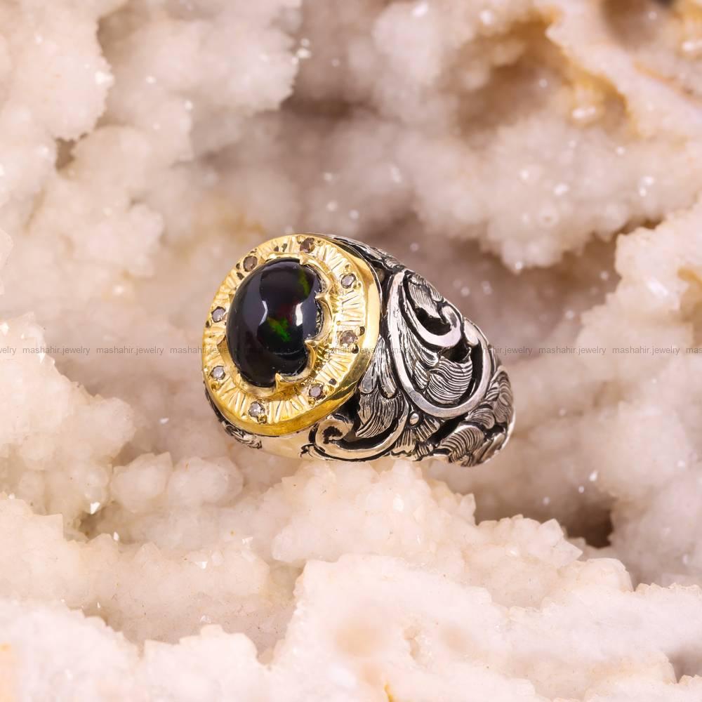 انگشتر اوپال مردانه کد 5043