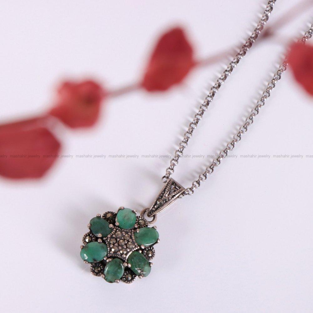 گردنبند زمرد زنانه کد 2314