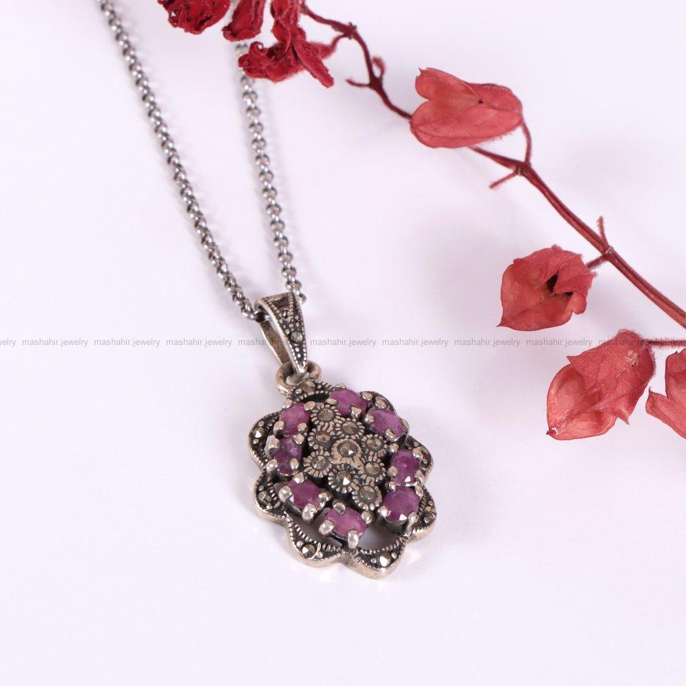 گردنبند یاقوت سرخ زنانه کد 2310