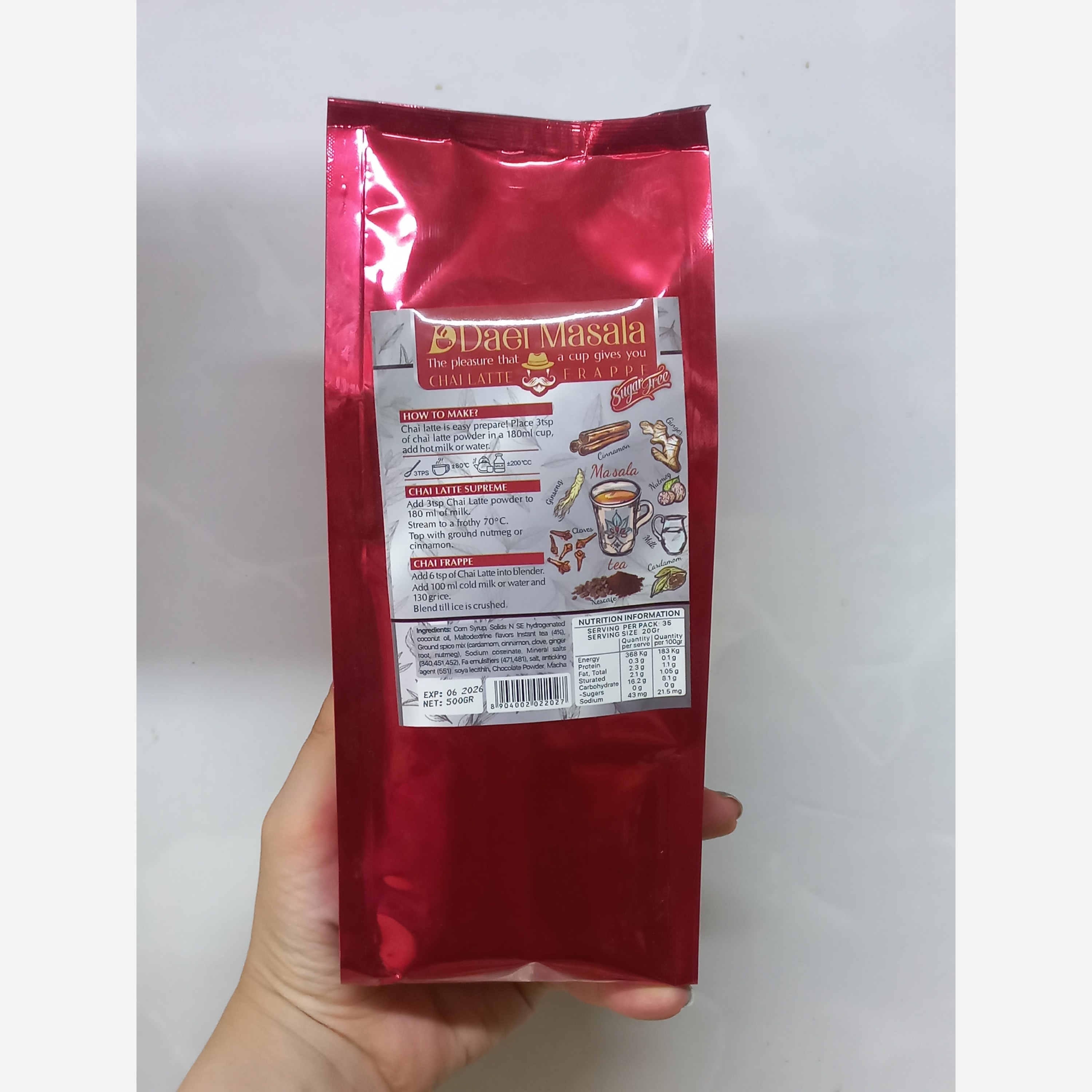 چای ماسالا رژیمی خارجی نیم کیلویی کیفیت عالی