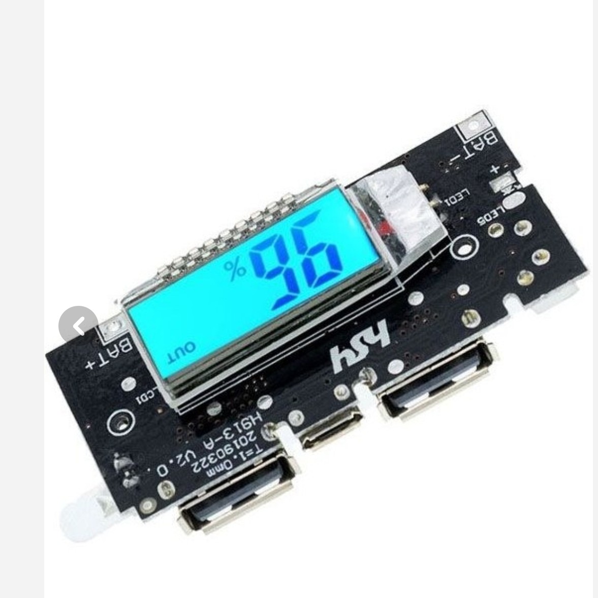 ماژول پاور بانک دارای دو خروجی USB H913-5V 1A - 2A با نمایشگر LCD