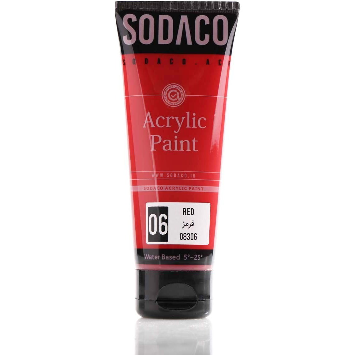 رنگ اکریلیک تیوپی قرمز سوداکو 75 میل