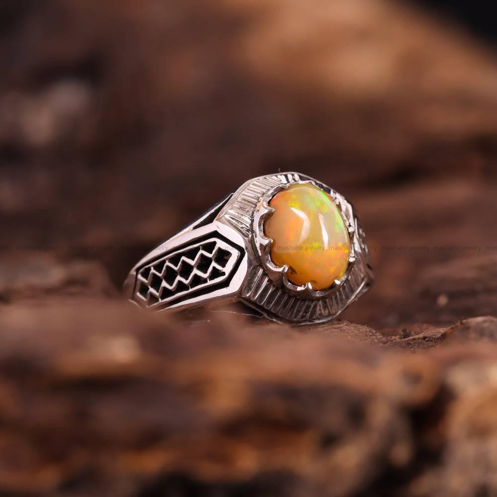 انگشتر اوپال مردانه کد 4780
