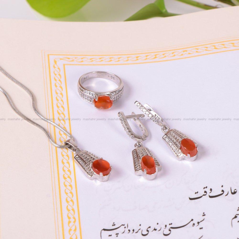 نیم ست عقیق زنانه کد 2141