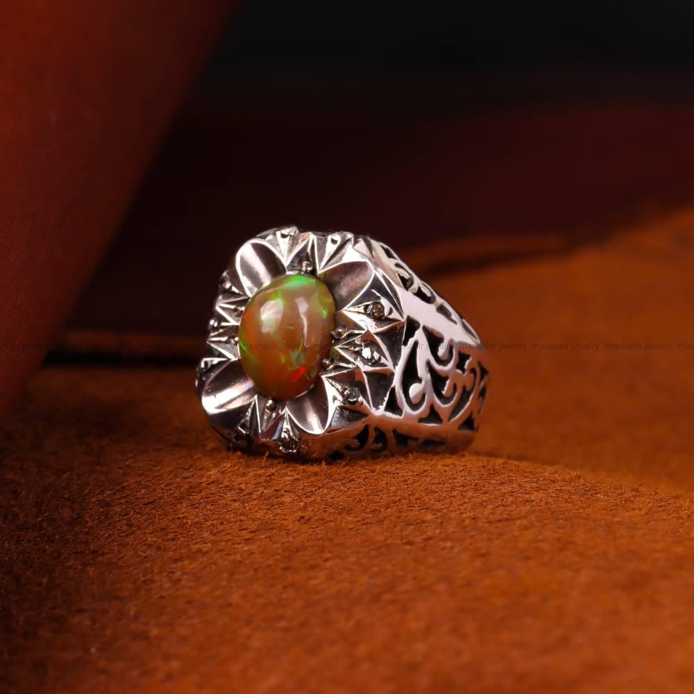 انگشتر اوپال مردانه کد 4878