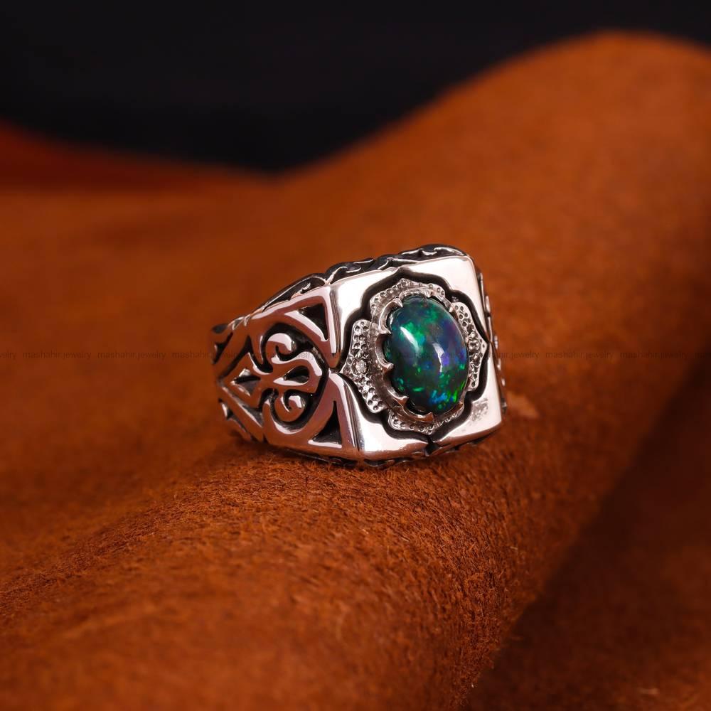 انگشتر اوپال مردانه کد 4762