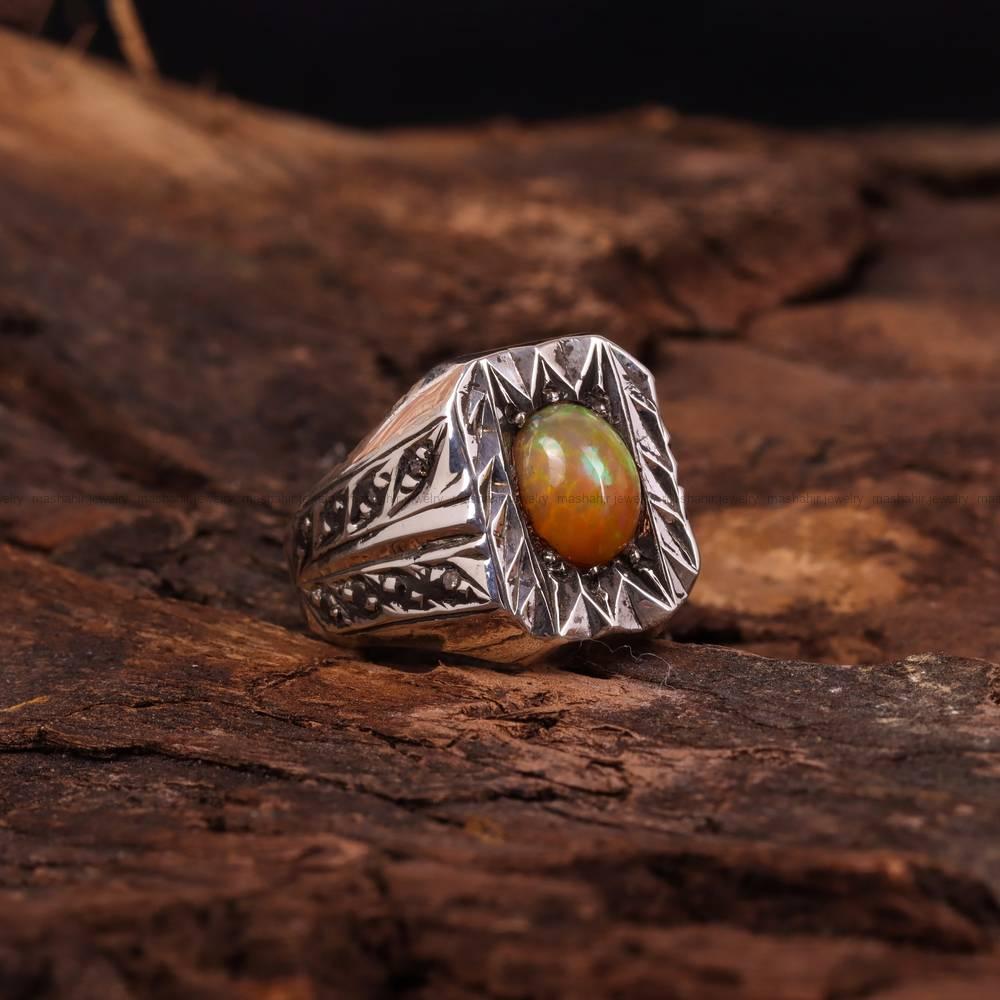 انگشتر اوپال مردانه کد 4854