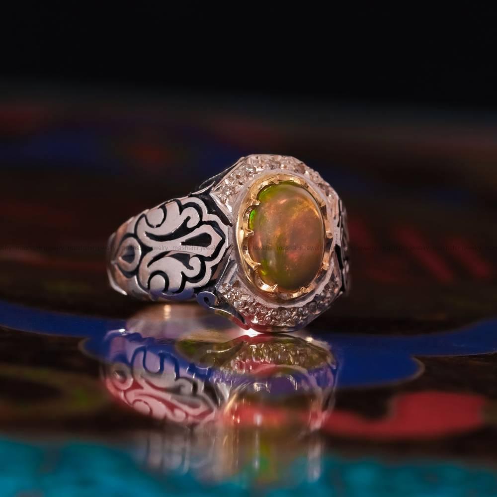 انگشتر اوپال مردانه کد 1504