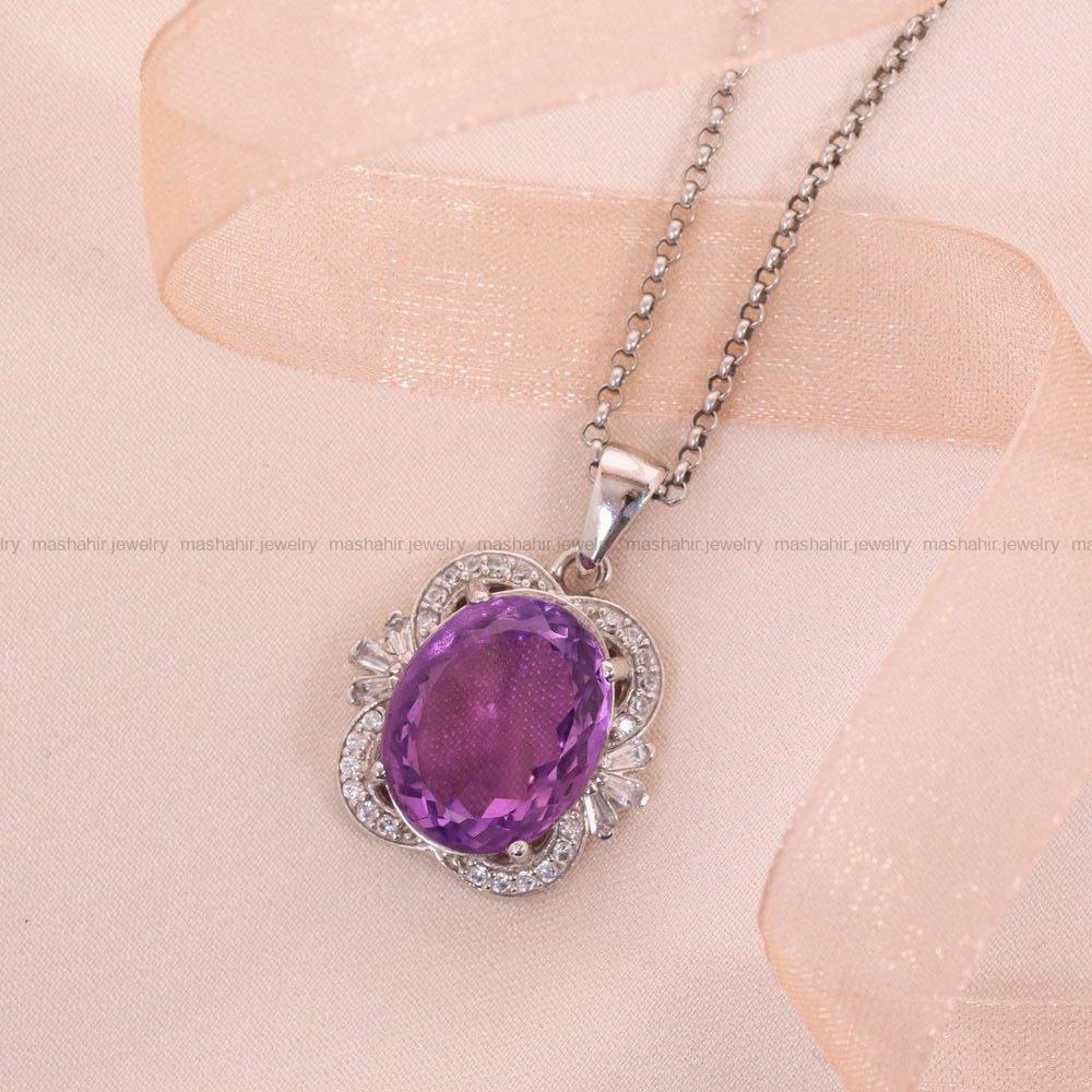 گردنبند آمیتیست زنانه کد 6655