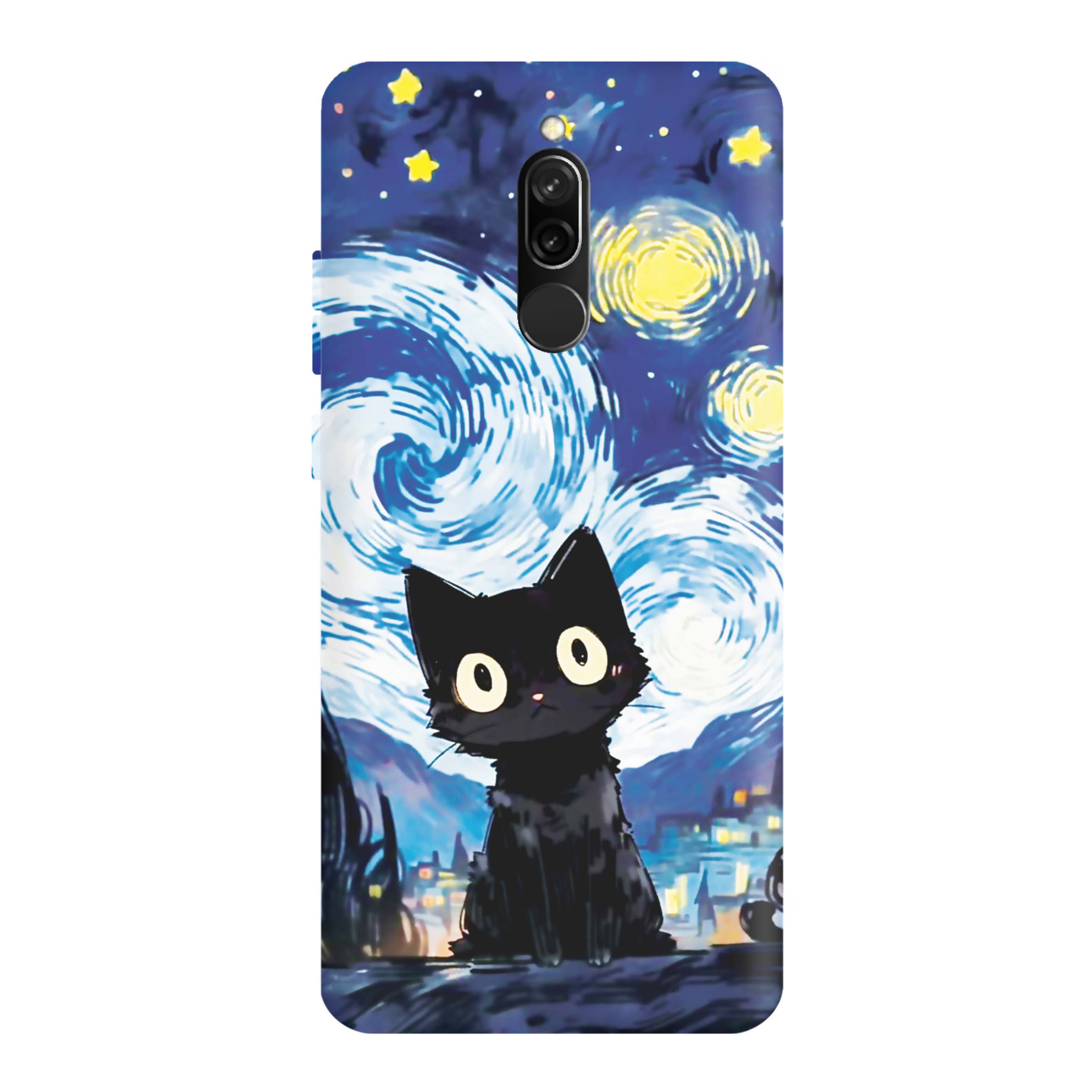 قاب گوشی شیائومی REDMI 8 طرح گربه شب پرستاره